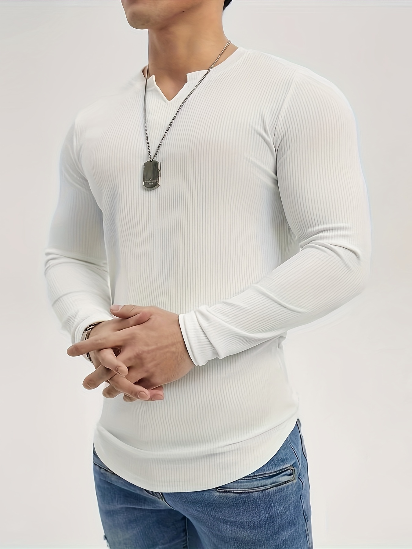 *'* Henley Shirt *-fit V Neck Long Sleeve Shirt For Outdoor Activities