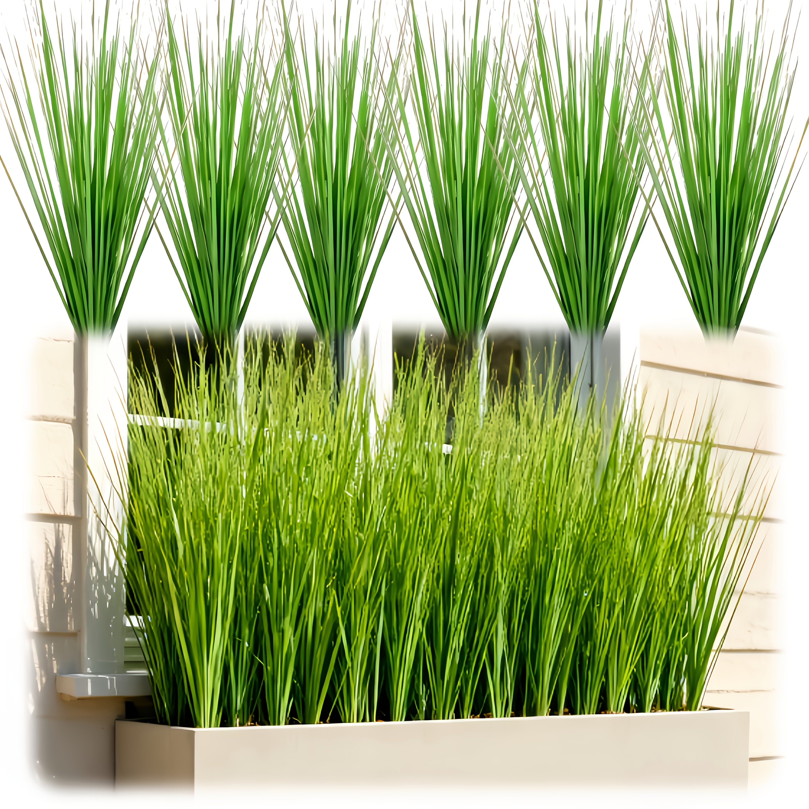 6-Pack 27.55-inch Artificial Pampas Grass Plants | Vibrant Green Leaves, Ideal for Indoor/Outdoor Decor, Perfect for St. Patrick'S Day, Valentine'S Day, Easter, Mother'S Day, Spring Decor, Wedding Decor, Garden, Porch, Windowsill