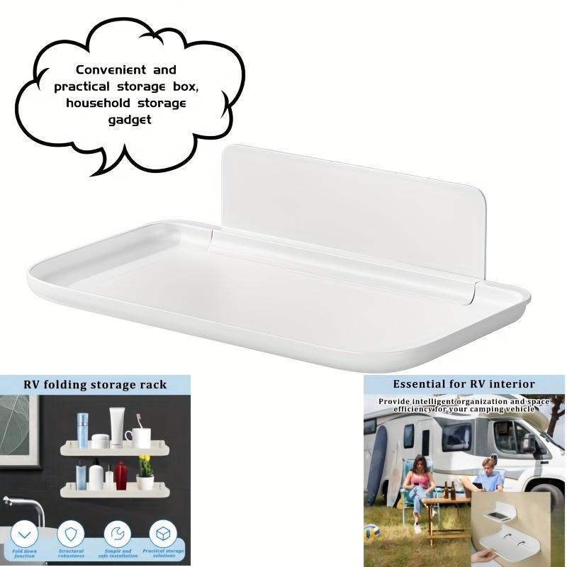 

1 Useful Multifunctional Foldable Wall Mounted Shelf - Space Saving, No Drilling Required For Installation, Suitable For Bathroom, Kitchen, Bedroom And Office Storage