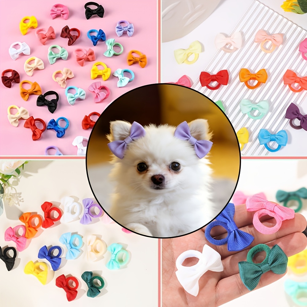 TEMU Fascia per testa per e cani con , 48 pezzi, colori casuali, con accessori per animali domestici morbidi a combinazione multicolore