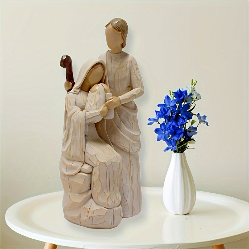 

Cozy Family Religious Figurine - Resin Crafted Decor, Perfect For Any Room, Meaningful Gift Idea