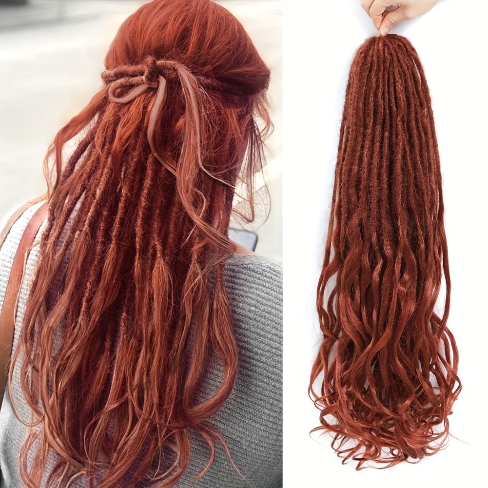 10 Strands (24 Inches) French Curly & Spanish Curly Dreadlock Extensions Suitable For Women - Dark Brown Synthetic Hair With Double Ended Dreadlocks, Soft Waves For Dreadlock Add-ons