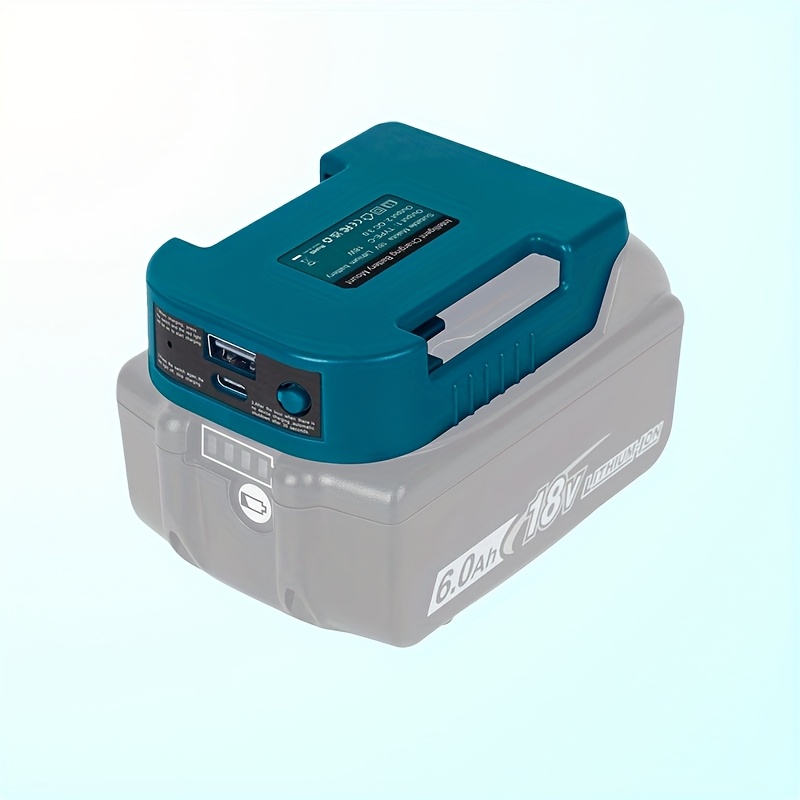 Adattatore USB Makita DECADP05 – Per Batterie LXT 14,4V E 18V, 2 Porte USB Da 2,1A, Con Clip Da Cintura E Foro Cinghia