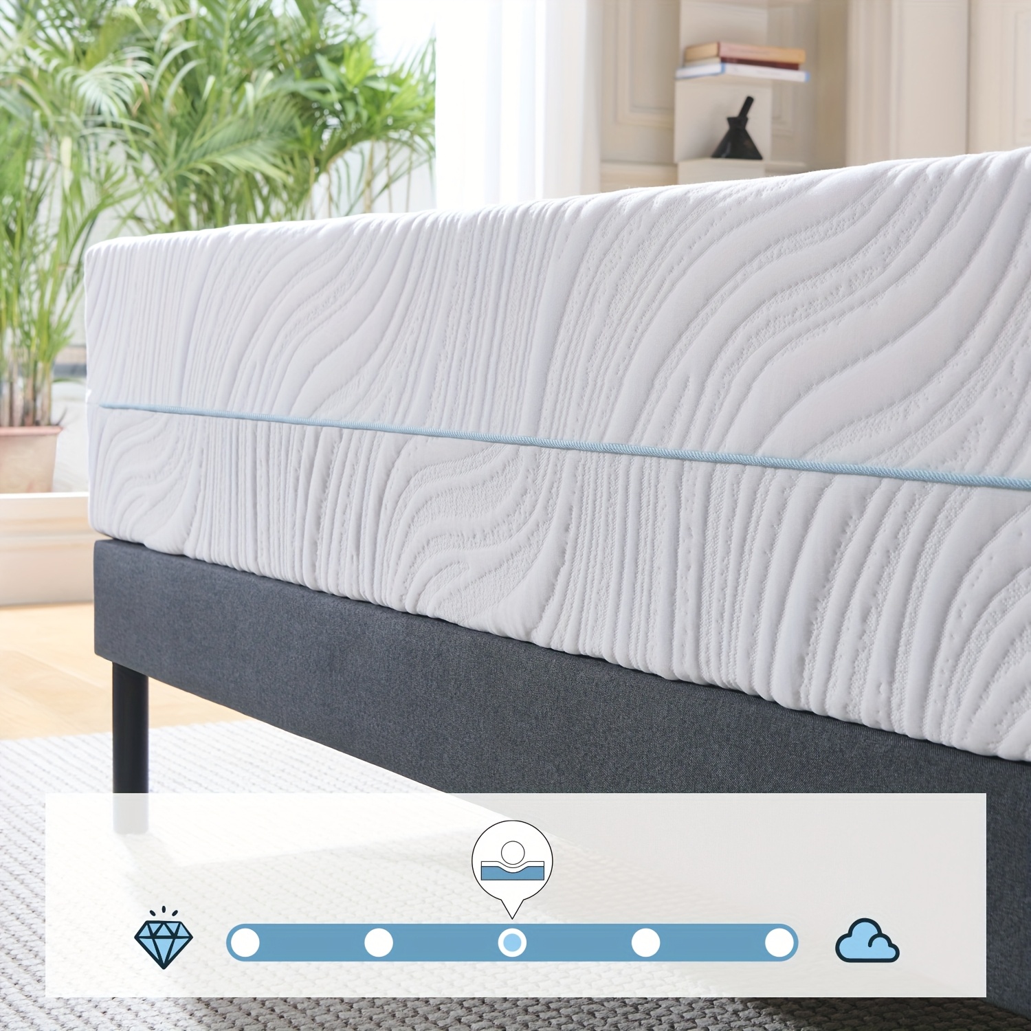 15/18/20cm Double Mattress, Memory Foam Mattress - Soft Comfortable Fabric Medium Softness For Optimal Body Support & Comfortable Sleep In Single, Small Double, Double Sizes