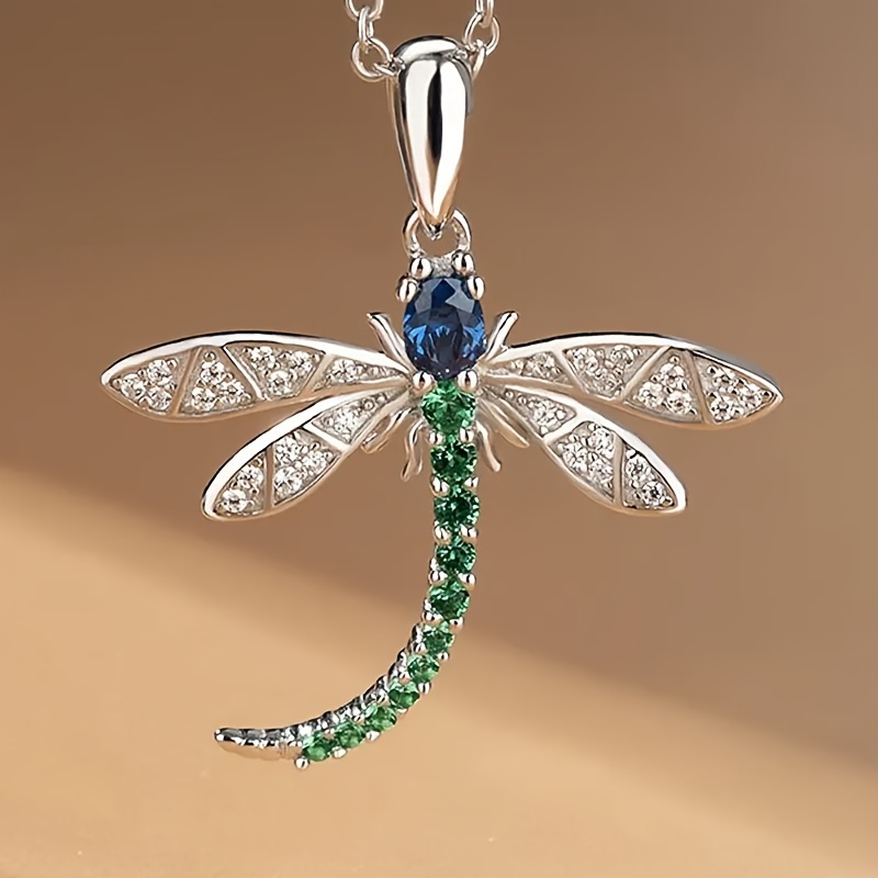 

Cute Long Dragonfly Pendant Necklace, Popular Collarbone Chain