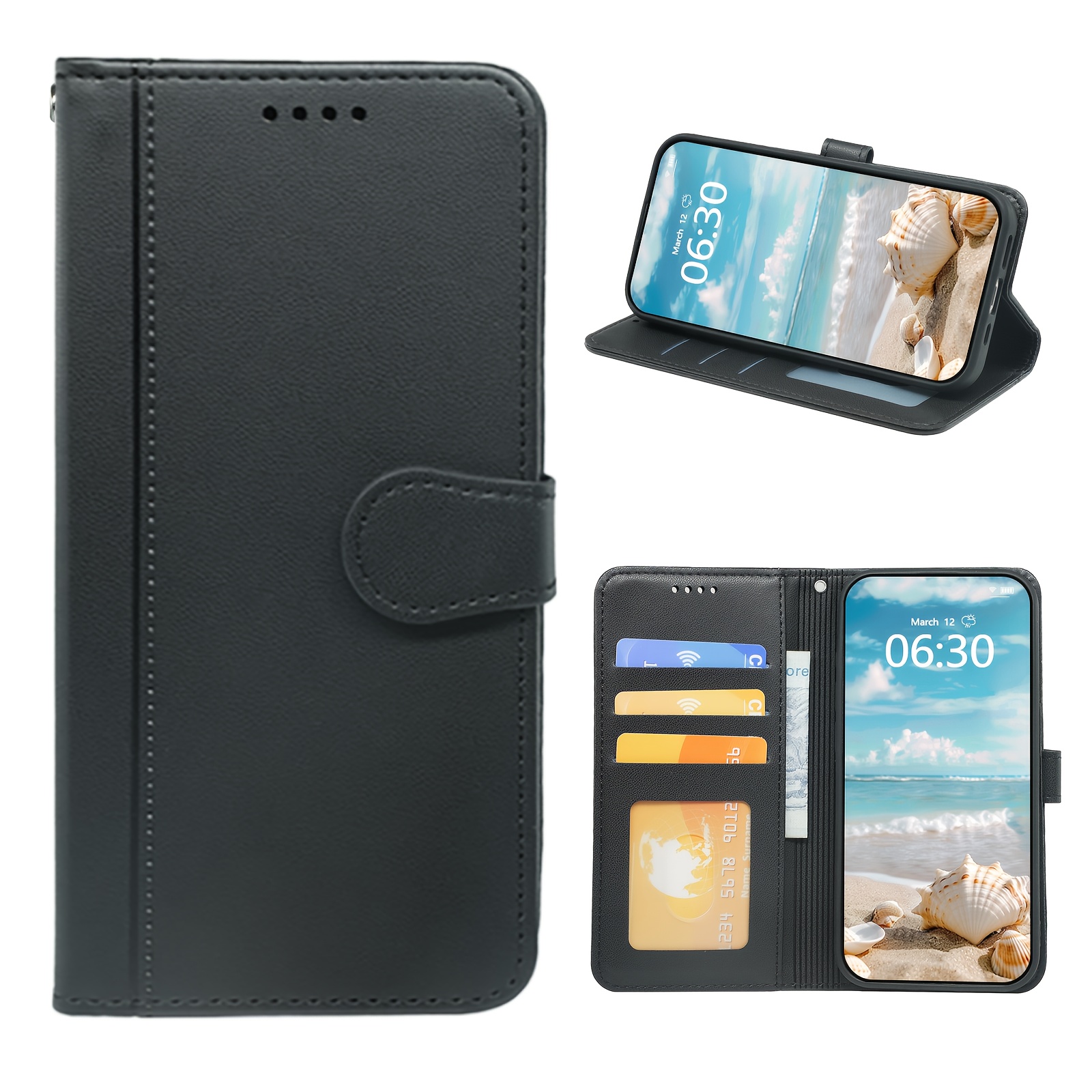 TEMU Phone Case: [for Redmi Case] Wallet With Card Slot And Kickstand Magnetic Artificial Leather Case For Redmi A5 4g/poco C71/note 14 4g/a4/14c