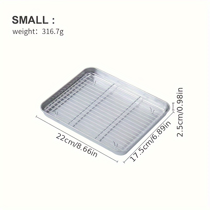 Heavy-Duty Stainless Steel Baking Sheet with Cooling Rack cm  Cookie Tray, Oven-Safe Easy Clean Christmas, H