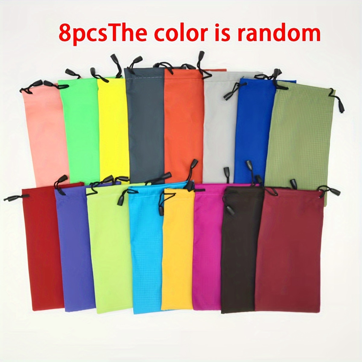 

Set Of 8 Soft Drawstring Pouches For Glasses, Waterproof Multi-color Eyewear Cases, Sunglasses Storage Cloth Bags With Composite Fabric