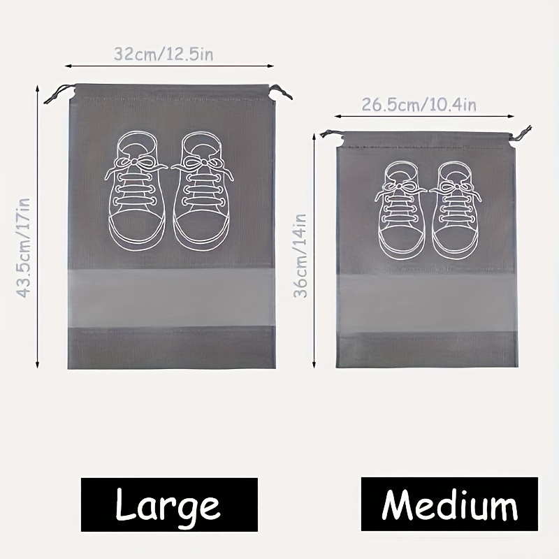2pcs Set Travel Shoe Storage Bag Towel Clothes Drawstring Bag Portable Storage Bag