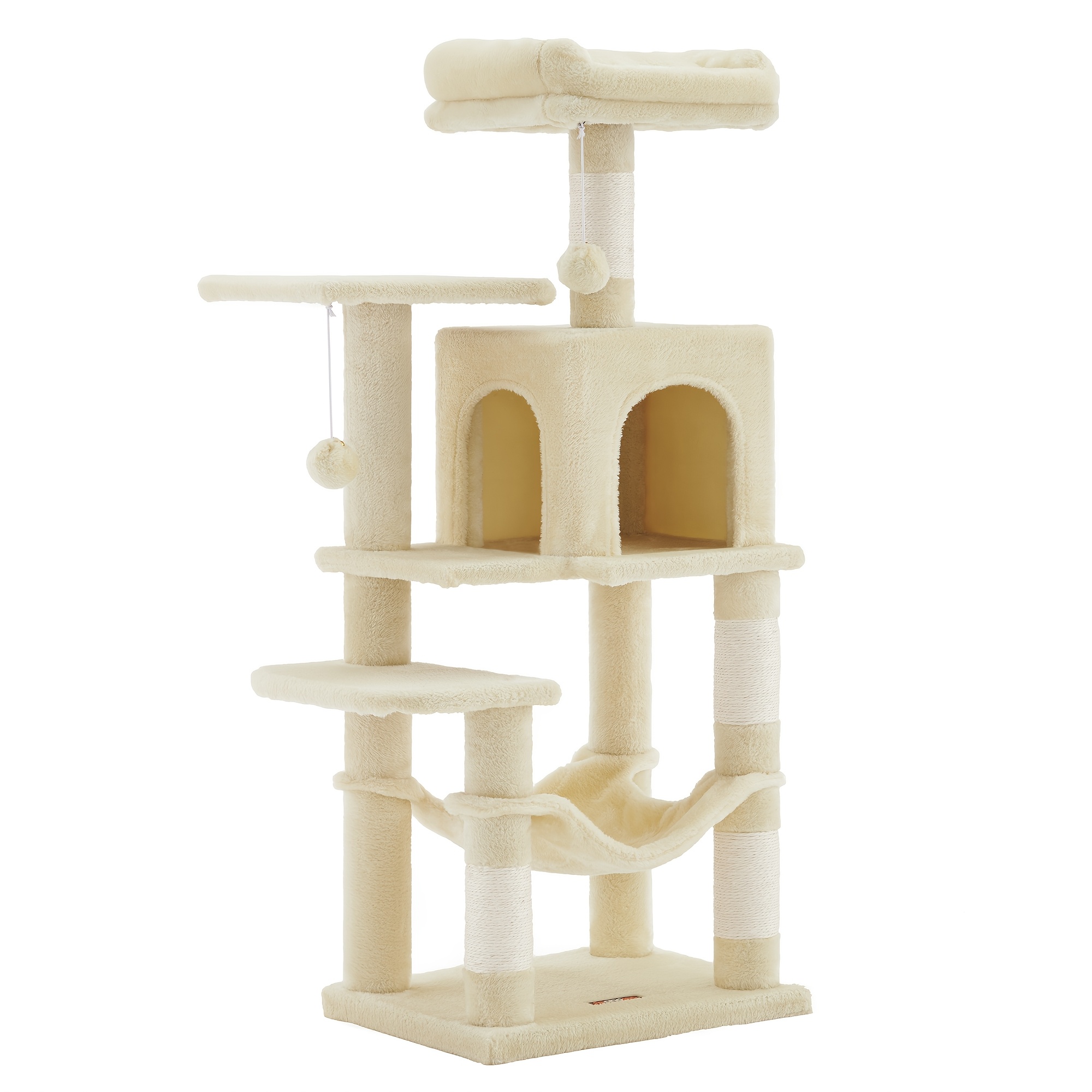 TEMU Árbol para Gatos de Interior, para Gatos de Múltiples Niveles con 4 Postes Rascadores, 2 Perchas, Hamaca, Ideal para y Descansar, Árbol para