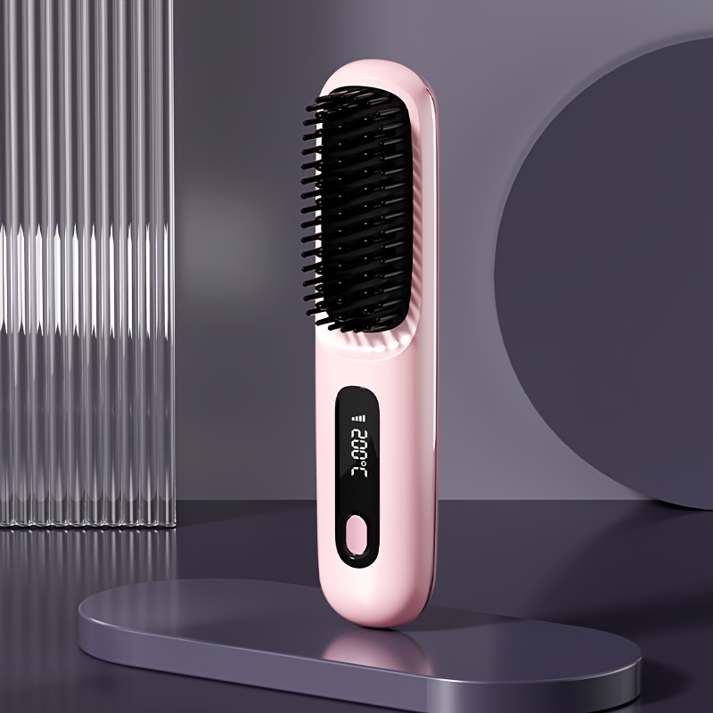 New Popular Home-Use Straightening Brush, Rechargeable Heating Brush, Portable Cordless Straightening Brush, Styling Comb That Doesn'T Damage Hair, Straightening And Volumizing Tool