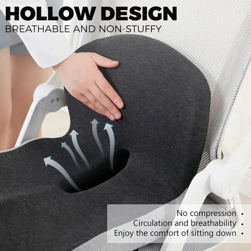 1pc ergonomic lumbar support cushion posture backrest pillow for office chair car seat gaming removable cover machine washable grey ideal gift for drivers contoured cushioning long sitting supportive seating durable polyester longhour sitters Product details 7