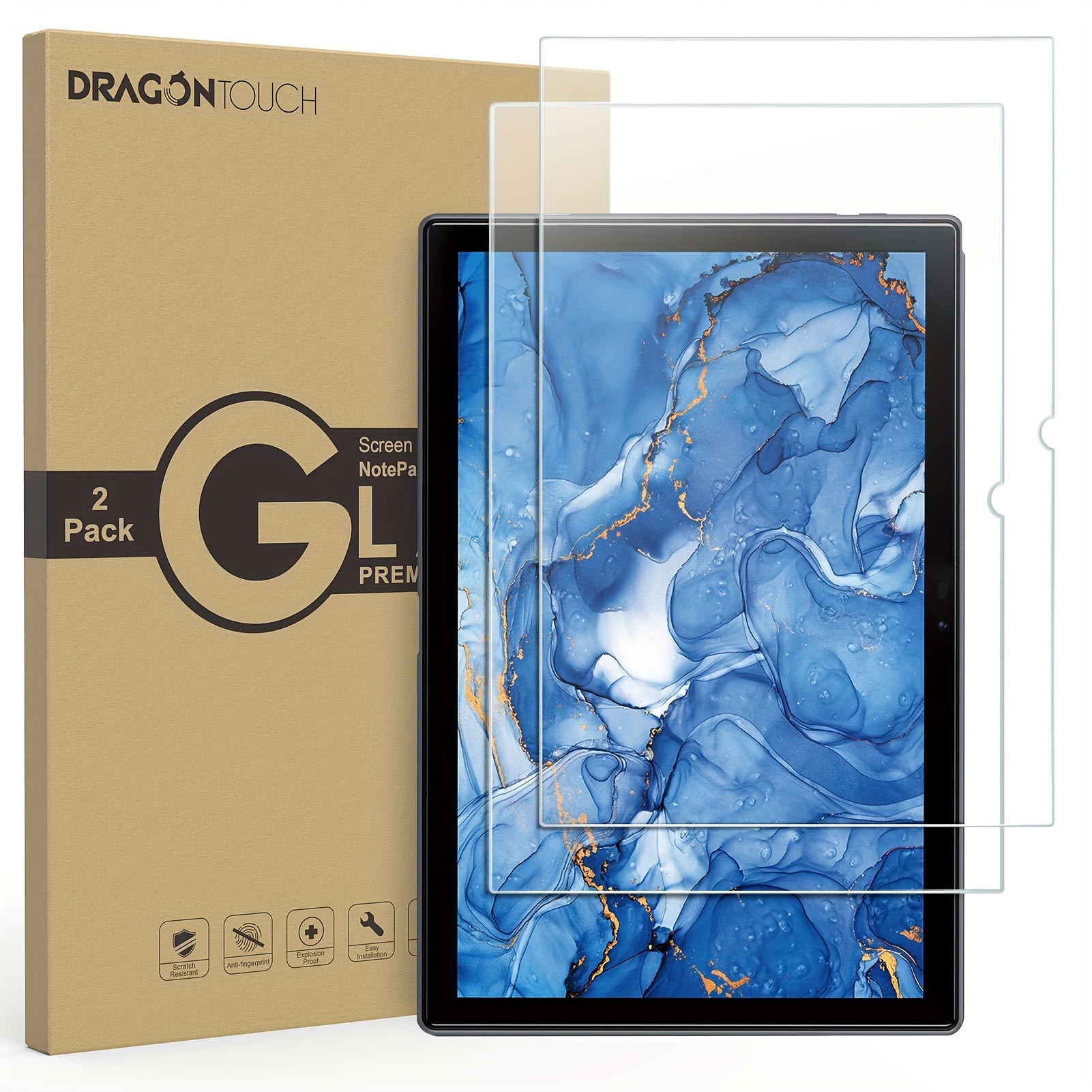 

Dragon Touch Tablet Screen Protector (2 Pack), Tempered Glass Film, , High , Scratch Resistant,