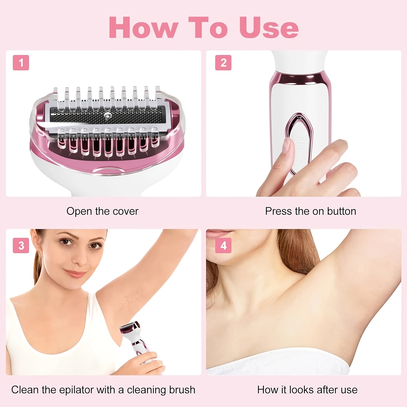 4 in 1 electric hair remover for women bikini pubic body shaver with usb   shave suitable for   womens epilation device best gift idea Product details 3