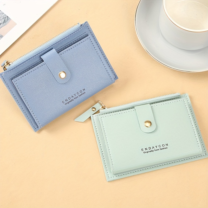 

Casual Style Women's Mini Wallet, Pu Leather Compact Coin Purse With Card Slots, Slim Short Design, Fashionable Small Wallet