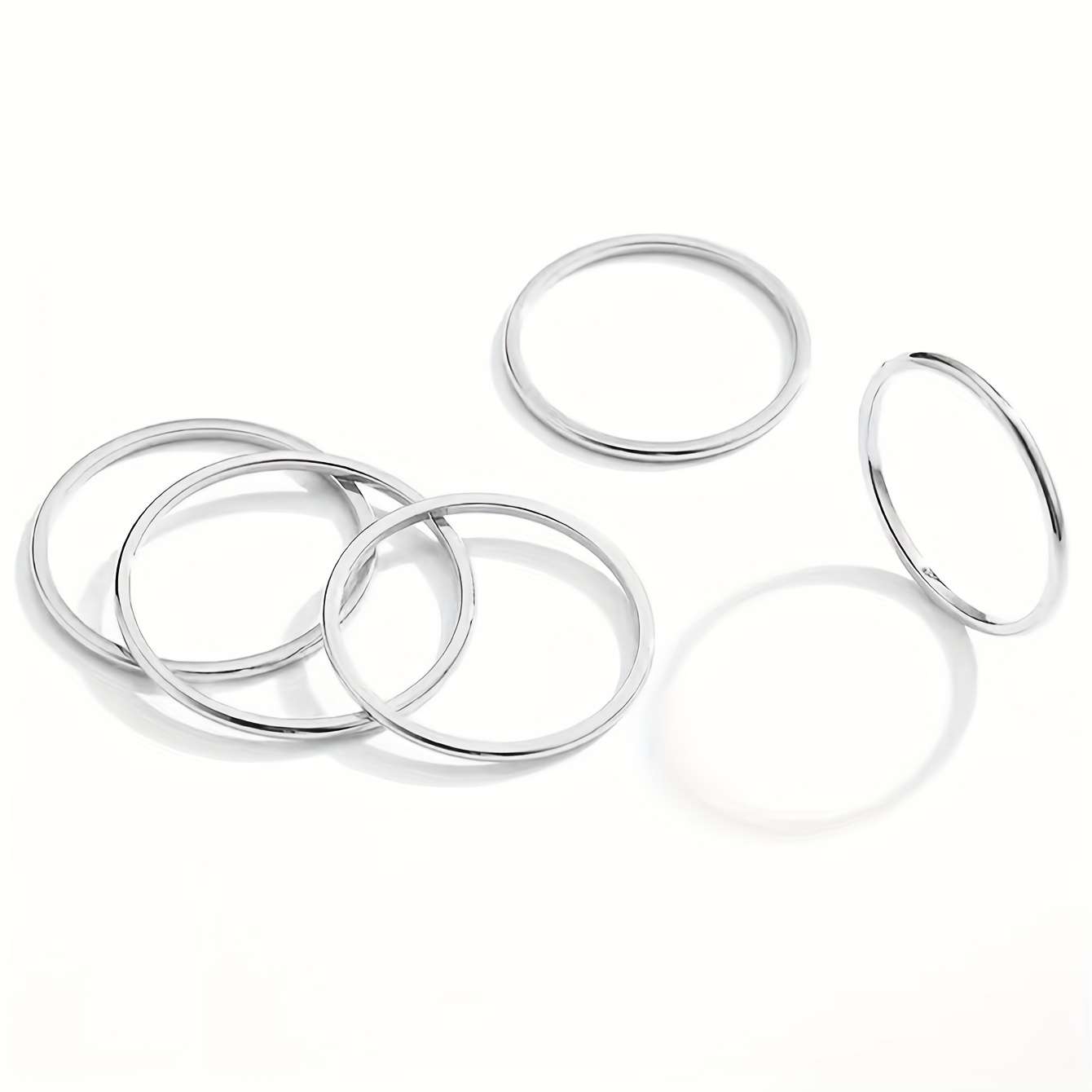 5pcs Minimalist Stainless Steel Stacked Ring Set