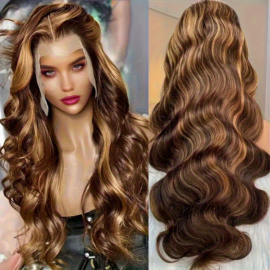 Look 200% Density Body Wave Human Hair Wig With 13x6 Hd Transparent Front Lace - Honey Blonde Color, Pre-plucked For Women | Density & For African Women