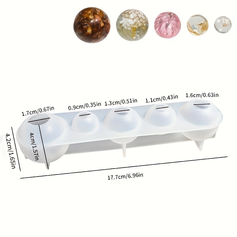 Image of Silicone Sphere Resin Molds Set, Round Ball Seamless Shape For Resin Casting And Jewelry Making - Durable Orbs Mold Kit For Crafting And Decoration