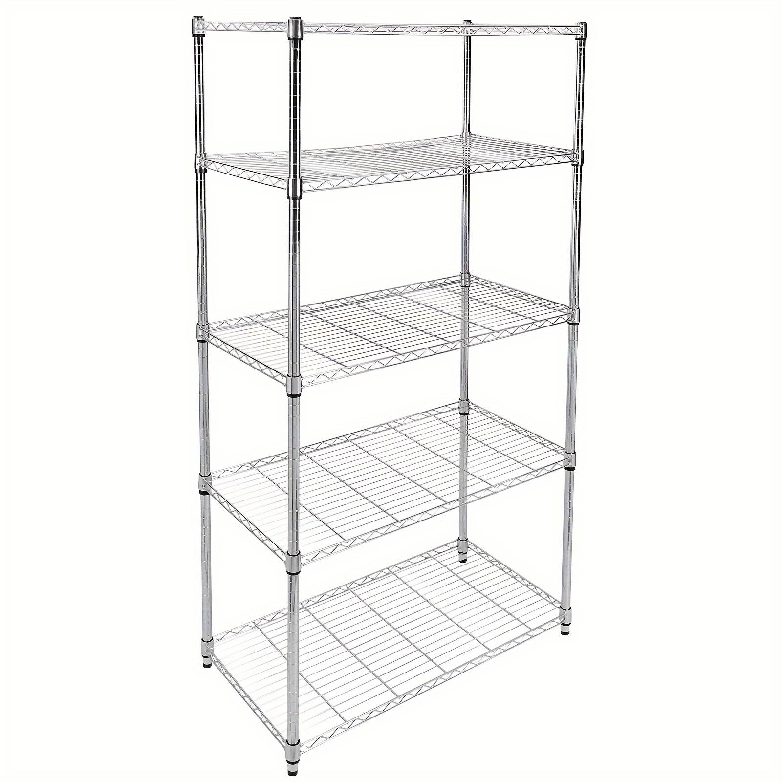 

Heavy Duty 5-shelf Shelving With Wheels, Adjustable Storage Units, Steel Organizer Wire Rack, , 35" X 18" X 70", 5 Tier