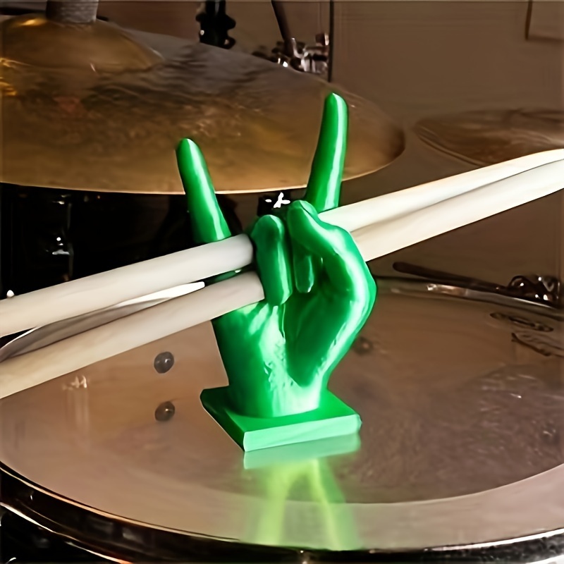 

1pc, Rock On Hand Gesture Drumstick Holder, Resin Crafted, Creative Home Decor, Wand Stand Organizer, For Drummers And Musicians