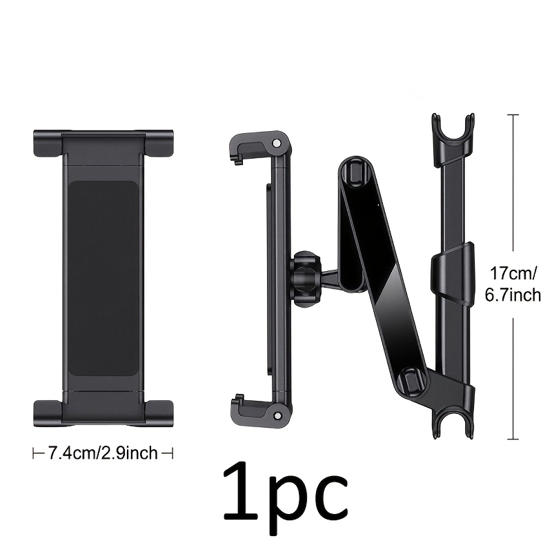 TEMU Car Headrest Hanging Tablet Phone Holder, Suitable For Tablets, 360Â° Rotation, Fits Devices Measuring 4-5inch, Adjustable Size, High Stability,
