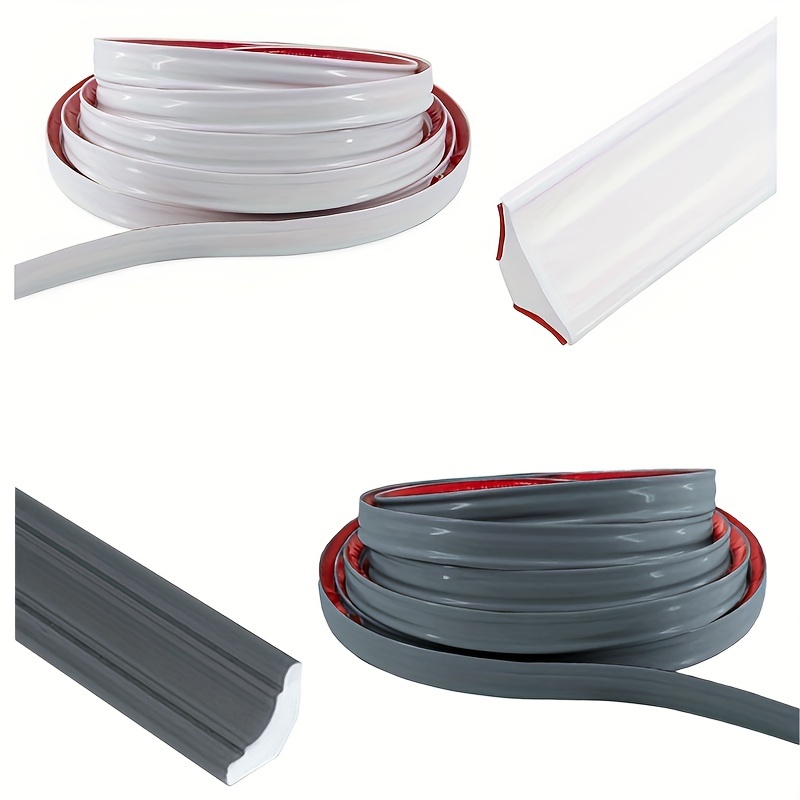 

Pvc Molded Decorative Strips, Ceiling Flexible Inlaid Strips Self-adhesive Plastic Tile Decorative Strips Laminate Flooring Workbench Edge Trim Strips Corner Strips (12*9mm 3m White) (19*13mm 3m Gray)