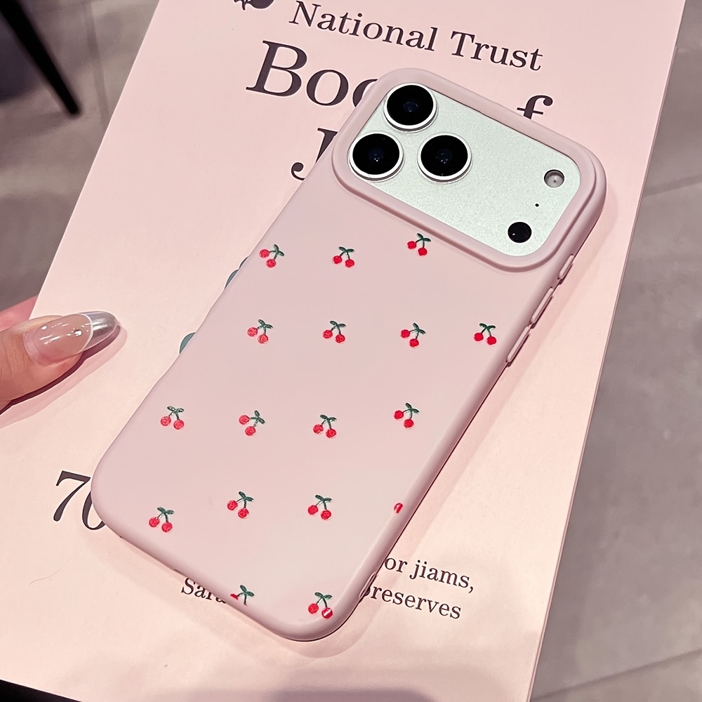 TEMU Phone Case: 1pc Full-screen Ins-style Pink Phone Case, Full-coverage Drop-proof Protective Cover. Suitable For Multiple Iphone Models Including
