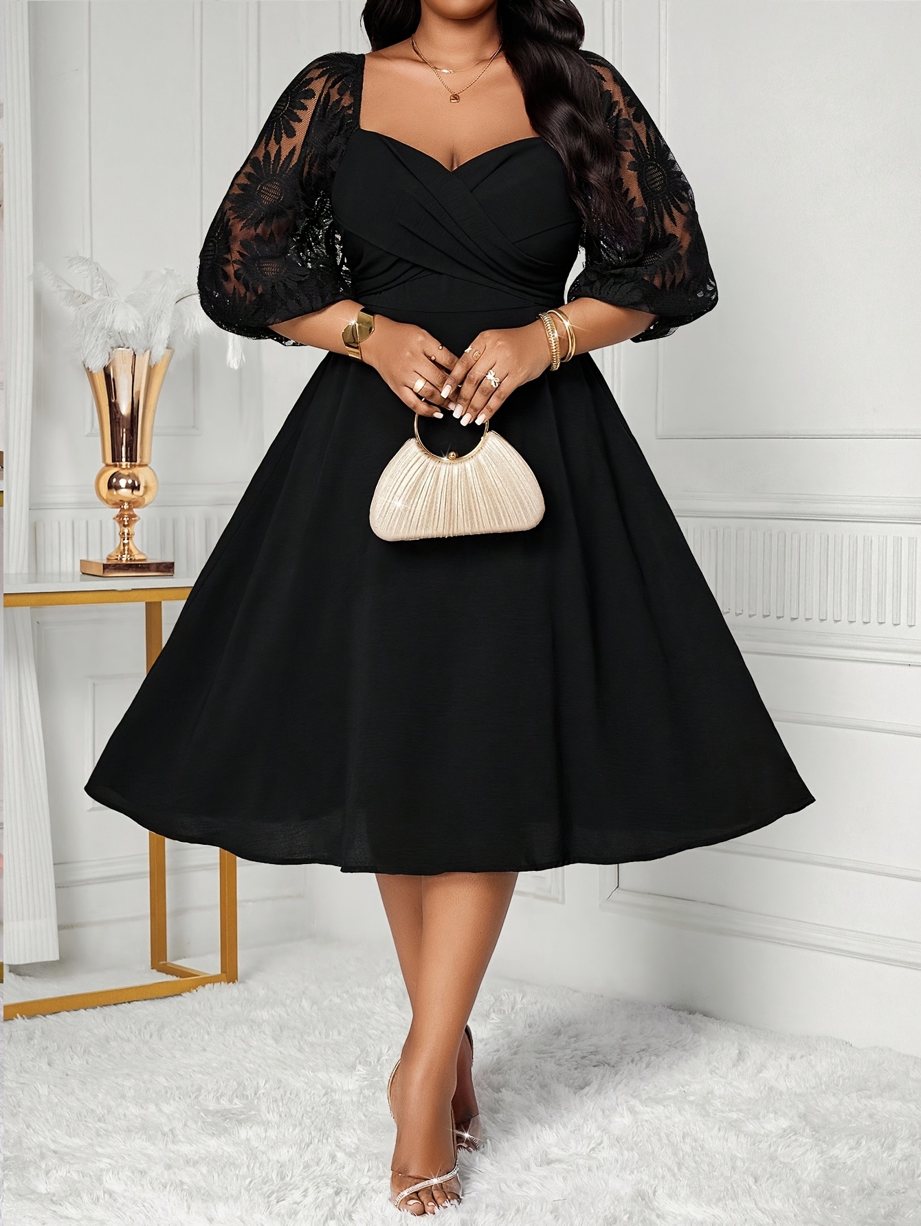 plus size plus size plus size womens elegant summer knee - Temu Bahrain