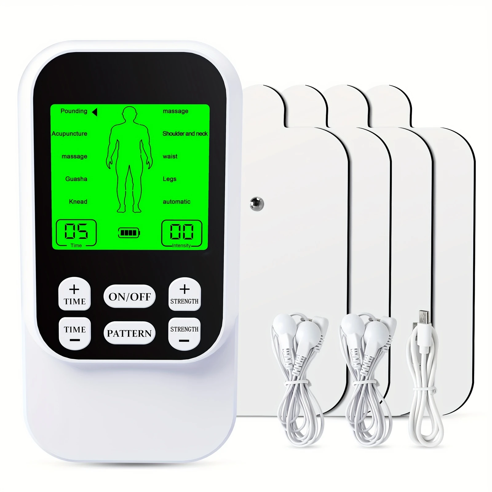 Portable Dual Channel EMS Muscle Stimulator - 10 Modes