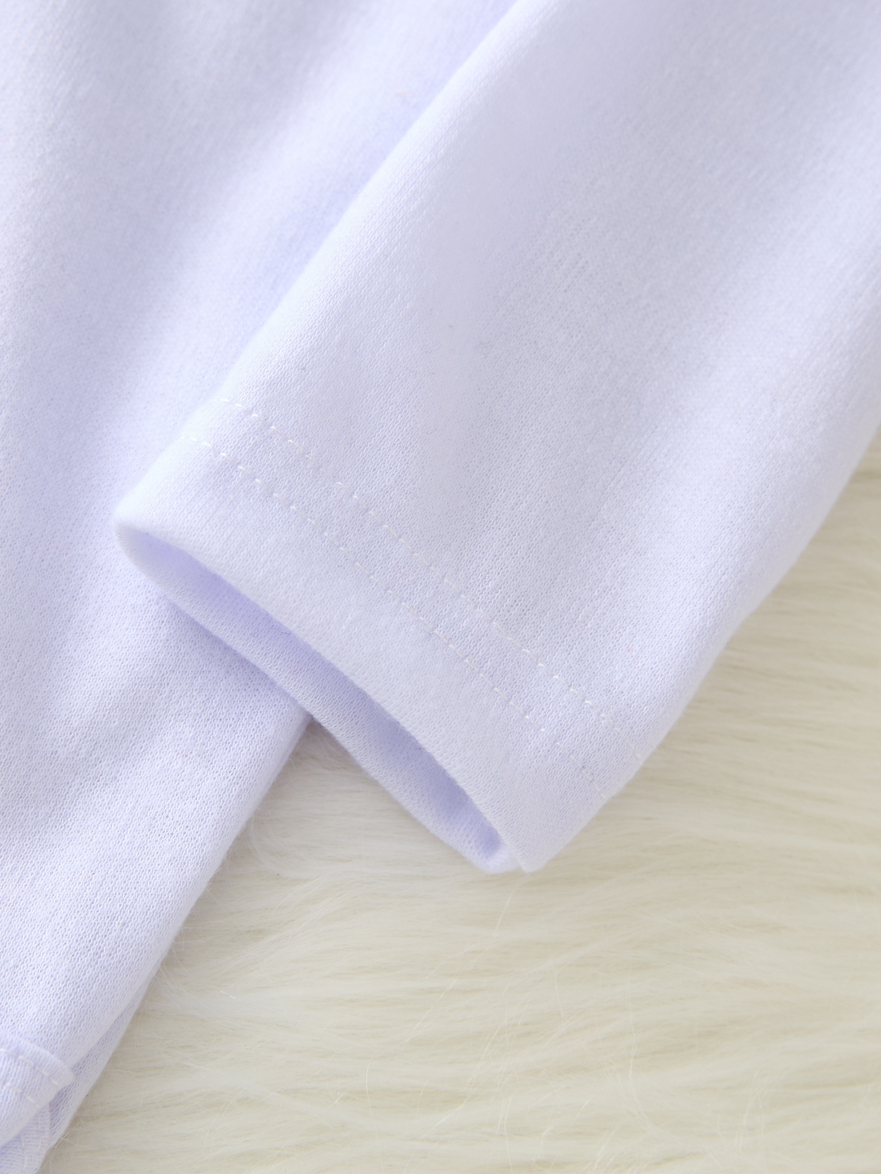 4pcs White Baby Romper Long Sleeve Solid Color Crawling Suit