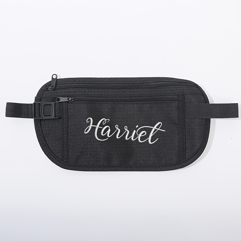 TEMU 1pc Custom Embroidered Name/text Sports Waist Pack, Multi-functional Running Fanny Pack, Suitable For Holiday Gifting Birthday Present, Outdoor