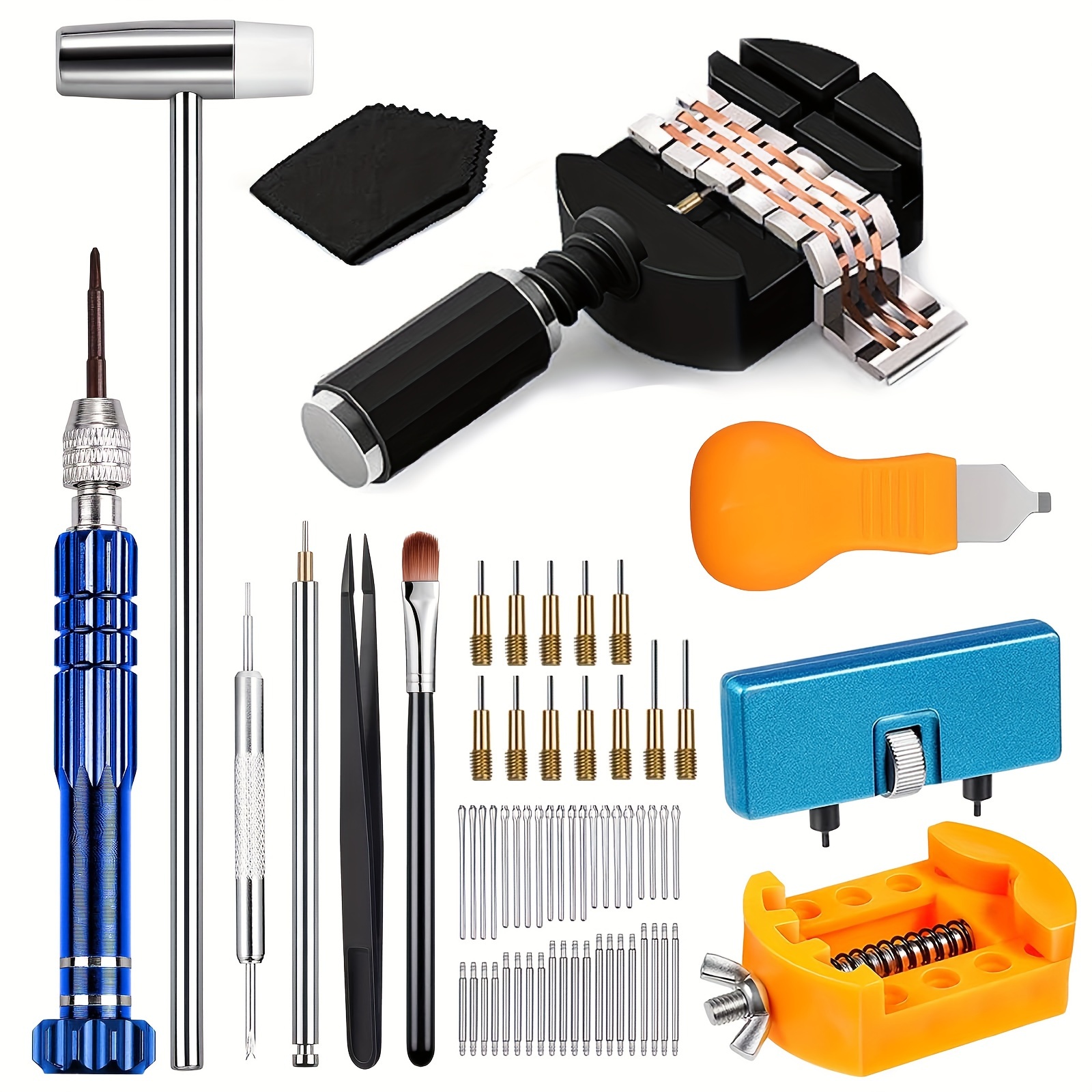 

67-piece Watch Repair Kit With Stainless Steel Tools - Professional Watch Battery Replacement, Band Resizing, Link Removal, Case Opening, Spring Bar Tool Set For Watch Types