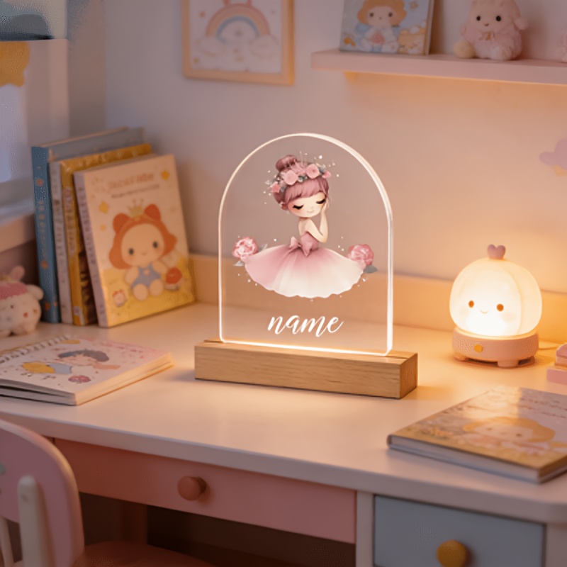E-shop 2D Flach, 1 Stück Geeignet für Mädchen, Benutzerdefinierte Schreibtischplatte mit Namensschild - Moderne ovale Tischdekoration für Home Office,