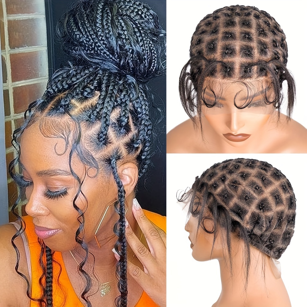 

Easy-to-sew Lace Front Crochet Braided Wig Cap For Women - , Glueless, 99