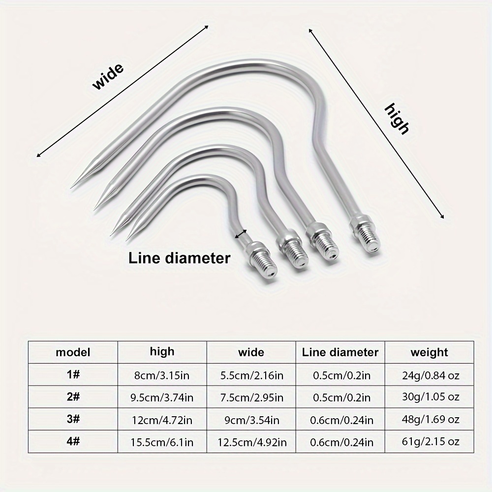 Stainless Steel Fishing Hook Without Barbs Four Sizes Temu