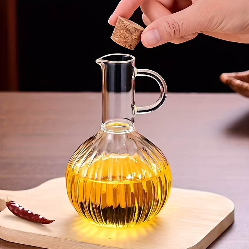 Image of European-style Household Glass Borosilicate Oil Bottle, Kitchen Seasoning Jar, Cold Water Pitcher, Soy Sauce Container, Vinegar Jar, And Kitchen Essentials Set