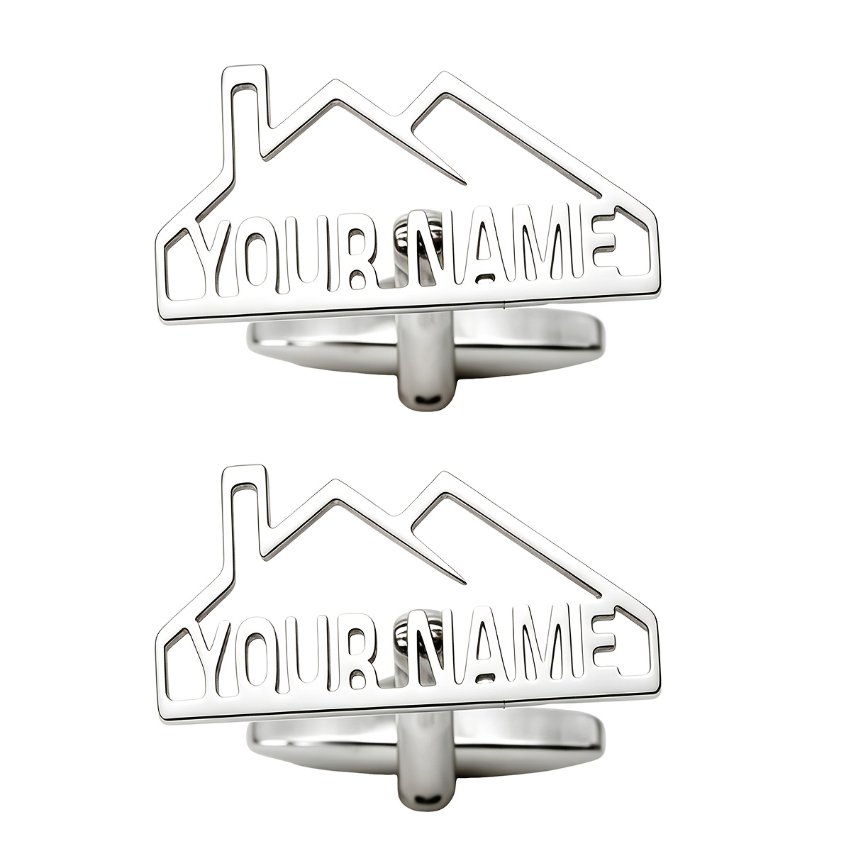 Personalized Engraved House Frame Cufflinks for Men