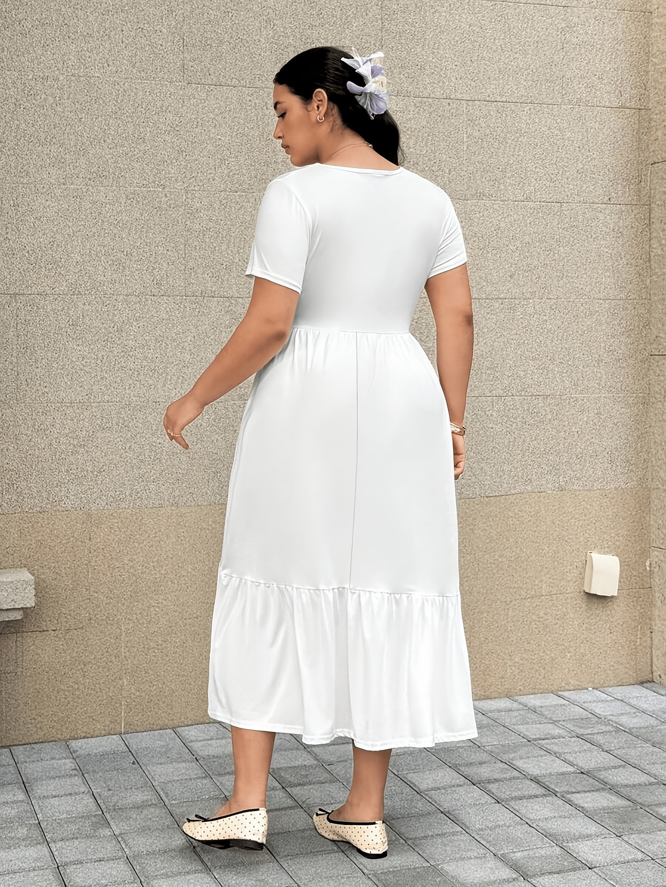 white graduation dress with pockets plus size womens plus size solid color elegant kyle richards clothing line
