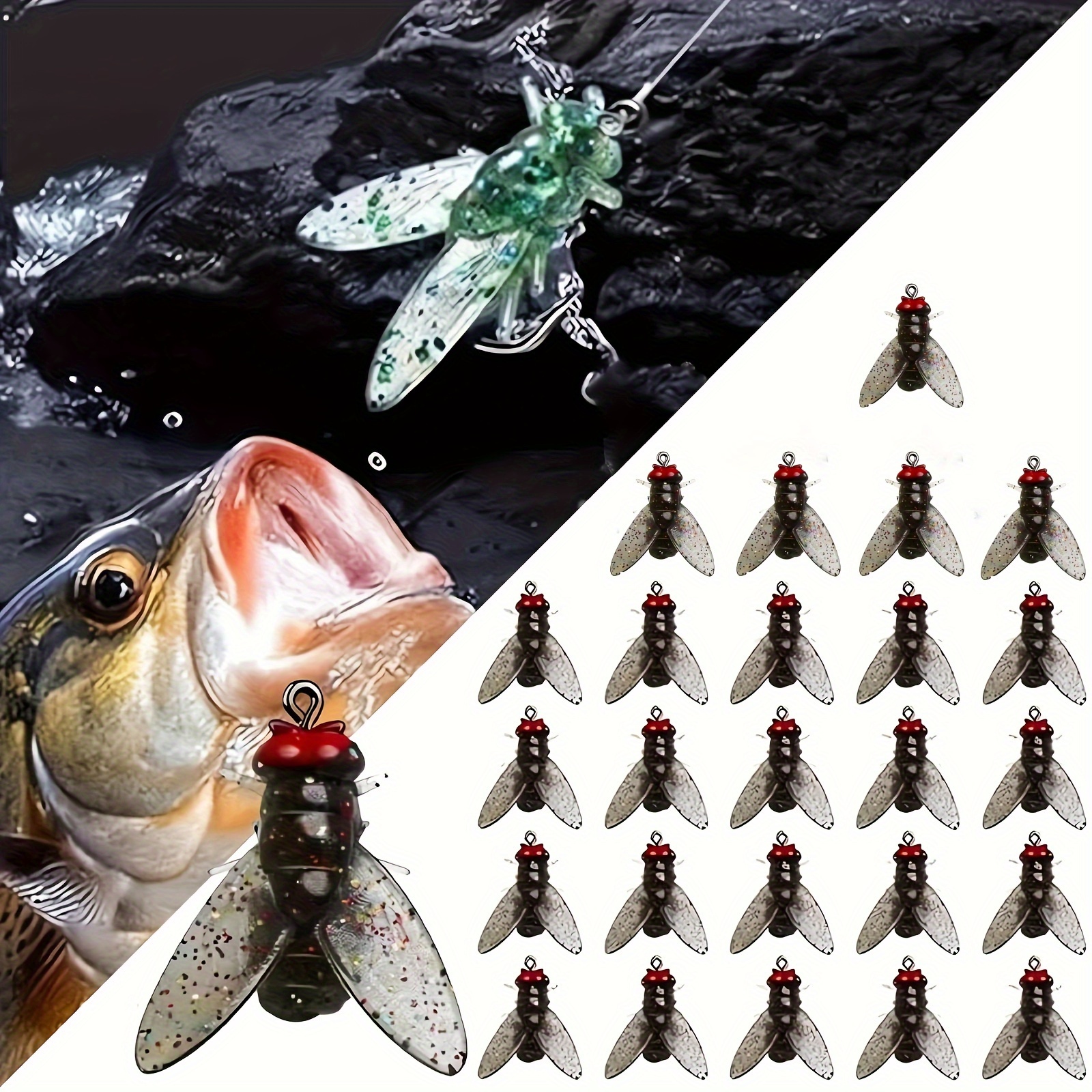 

25 Piece Fly Fishing Soft Lure Set - High Quality Artificial Lures For Fly Fishing - Durable And Realistic Insect Lures - Ideal For Freshwater And Saltwater Fishing