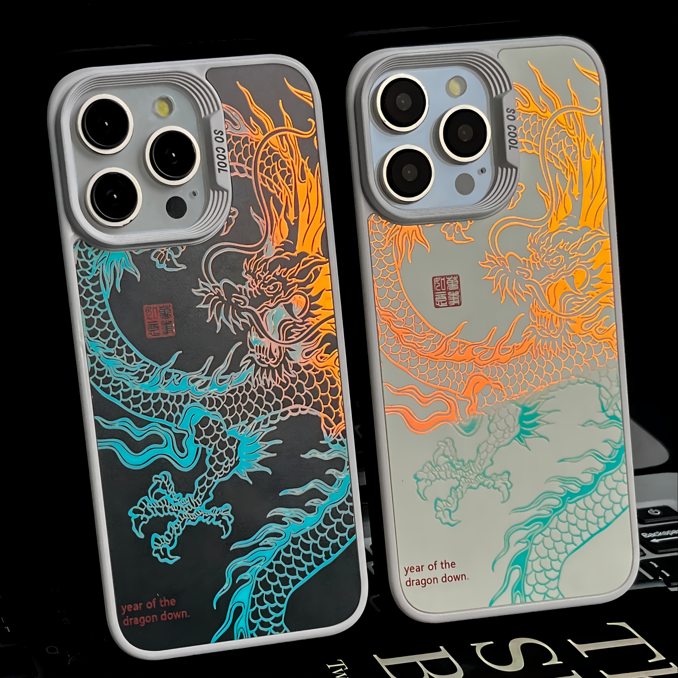 Coque Choc Dragon Pour IPhone 11 à 16 Plus/Pro Max - TPU - Multicolore - Neuf
