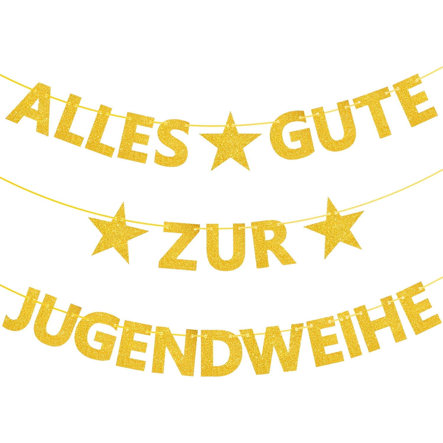 For Youth Garland, Glitter Golden Decoration Banner For Youth Boys And Girls, Hanging Decoration For Youth Party