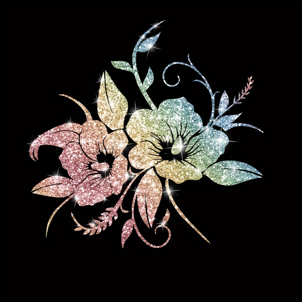 Image of Beautiful Float Stickers, Shiny Car Decoration Stickers, Car Window Reflective Stickers, Flower Car Stickers, Motorcycle Stickers, Laptop Fashion Stickers