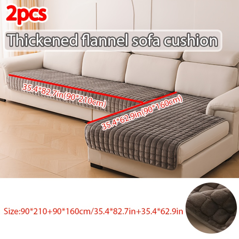 TEMU Lot de 2 housses de canapé matelassées à texture douce, protège-meubles pour salon, chambre, bureau, housses de canapé lavables, draps de canapé