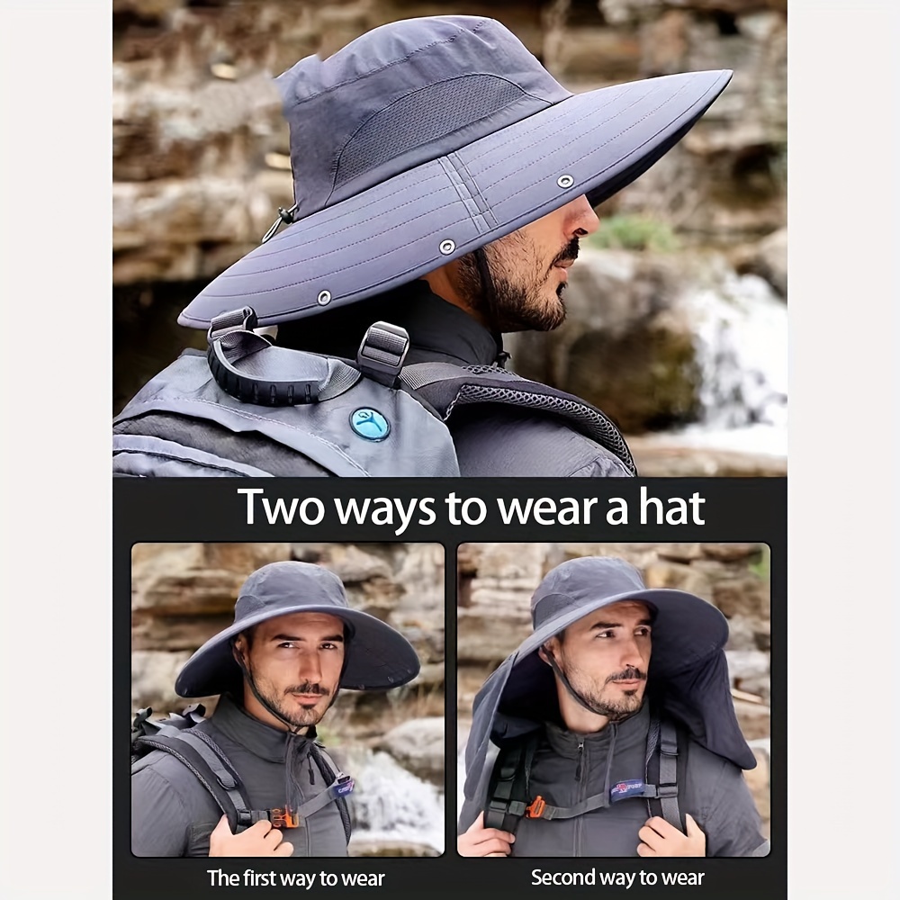 

Men's Fishing Hat With Summer Neck Protection, Sun Shade, And Oversized Shawl The Outdoor Face Sun Protection - Hat, Hiking, Fishing, Hiking, Suitable For Outdoor Activities Sun Protection Hat