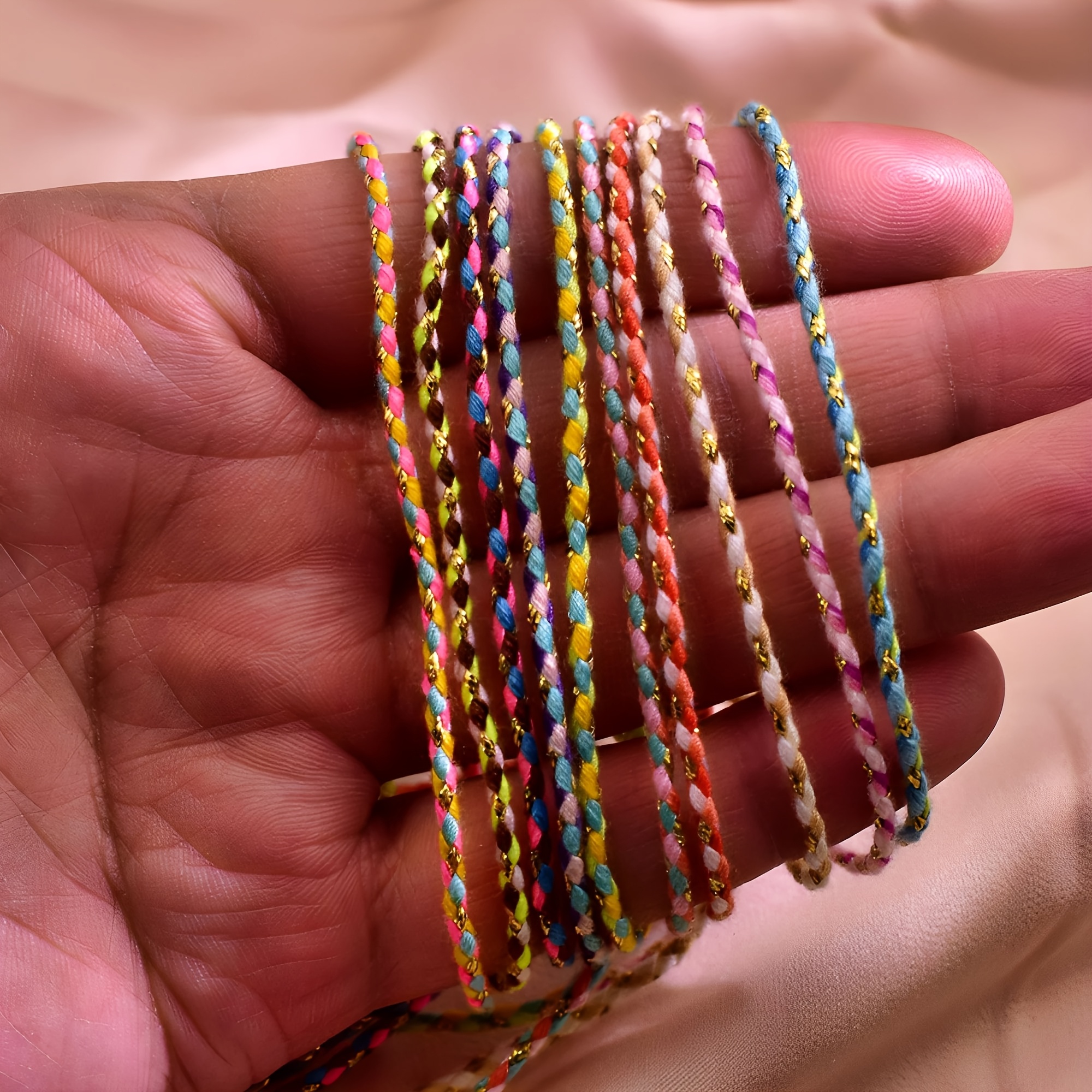 10pcs Women's Bohemian Hand Chains Set 10 Colors Mixed