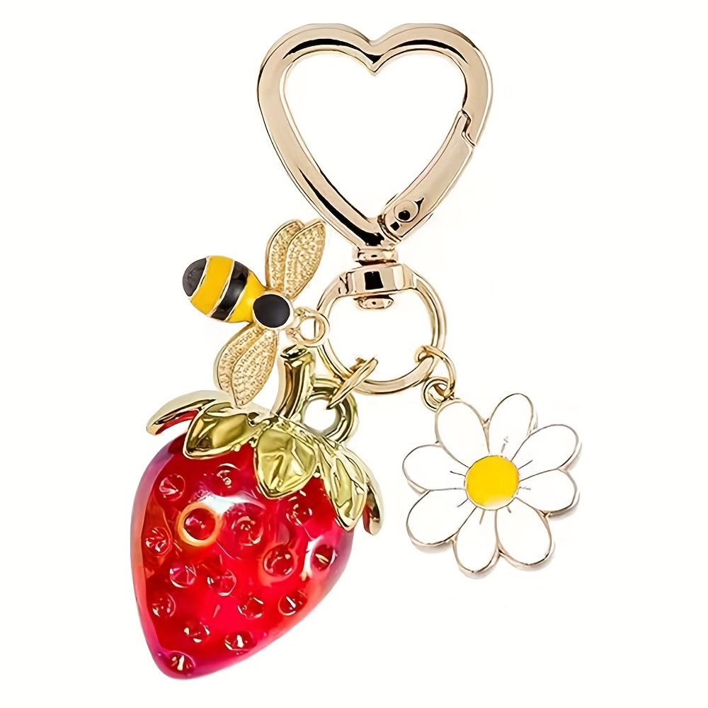 Cute Cherry Strawberry Bag Charm Keychain Purse