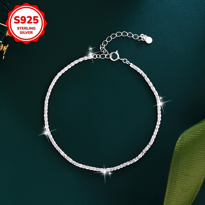 925 Pure Silvery Minimalist Thin Bracelet — Stackable Gift