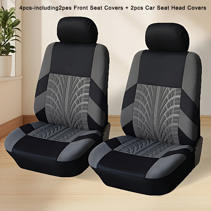 TEMU 4pcs,including2pes Front Seat Covers 2pcs Car Seat Head Covers Seat Covers, Front 2 Seat Universal Seat Covers, Comfortable And Breathable