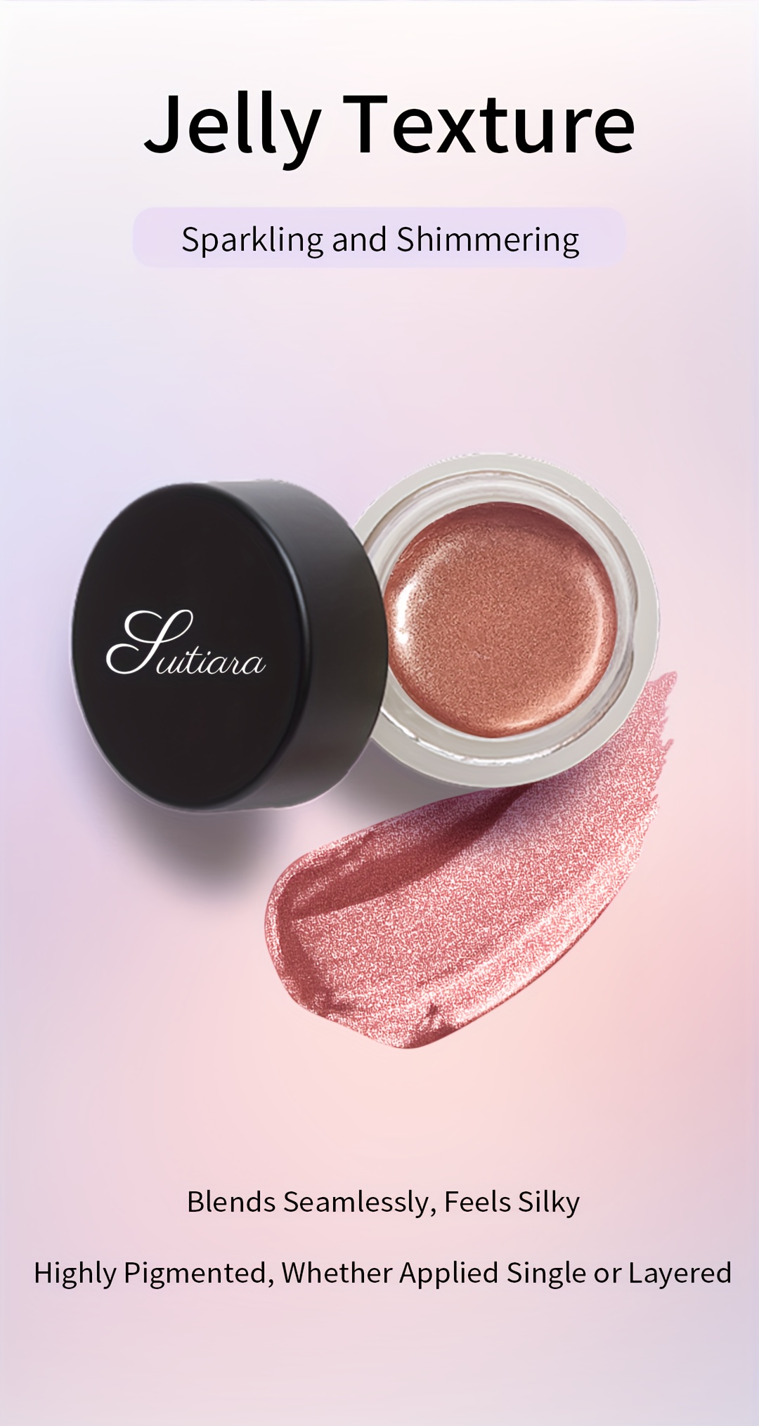 1pc Rose Bronze Galactic Glimmer Gel Eyeshadow | Enchanting Sparkling Jelly Texture, Long-lasting, Waterproof, and Easy to Apply | Bewitching Single-Color High-Shine, Non-Caking, Smooth Application, High-Shine Women'S Makeup, Perfect for Christmas