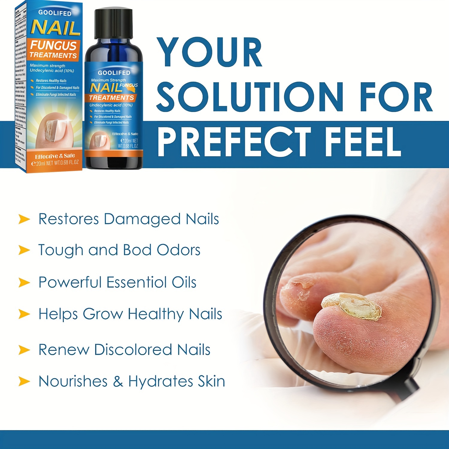 Extra Strength Toenail Fungus Treatment 20ml Nail Repair Liquid With 10